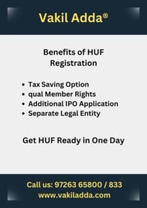 Benefits of HUF Registration