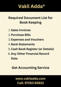 Documents Required for Book Keeping and Accounting