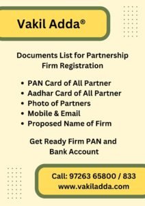 Documents Required for Partnership Registration