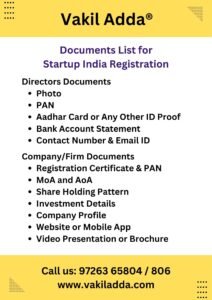 Documents Required for Startup India Registration