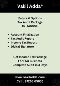 F&O Tax Audit by CA and Charges