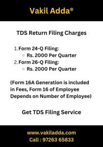 TDS Return Filing Consultancy Charges