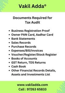 Tax Audit Document Requirement