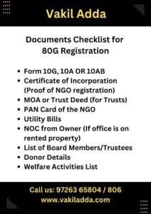 Document Required For Income Tax 80G Registration