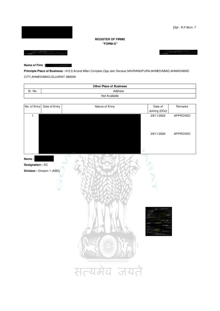 ROF Registration Consultant Certificate Sample