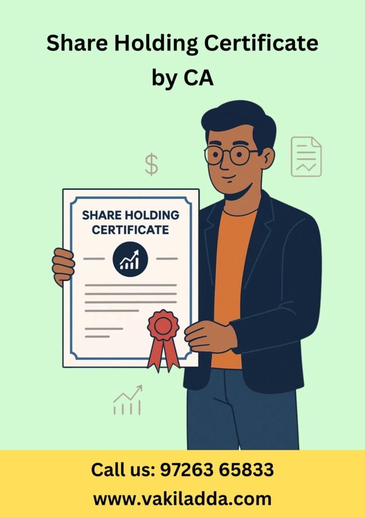 Share Holding Certificate by CA